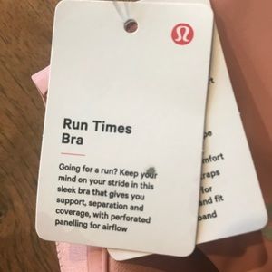 Lululemon new run times sport bra blush color